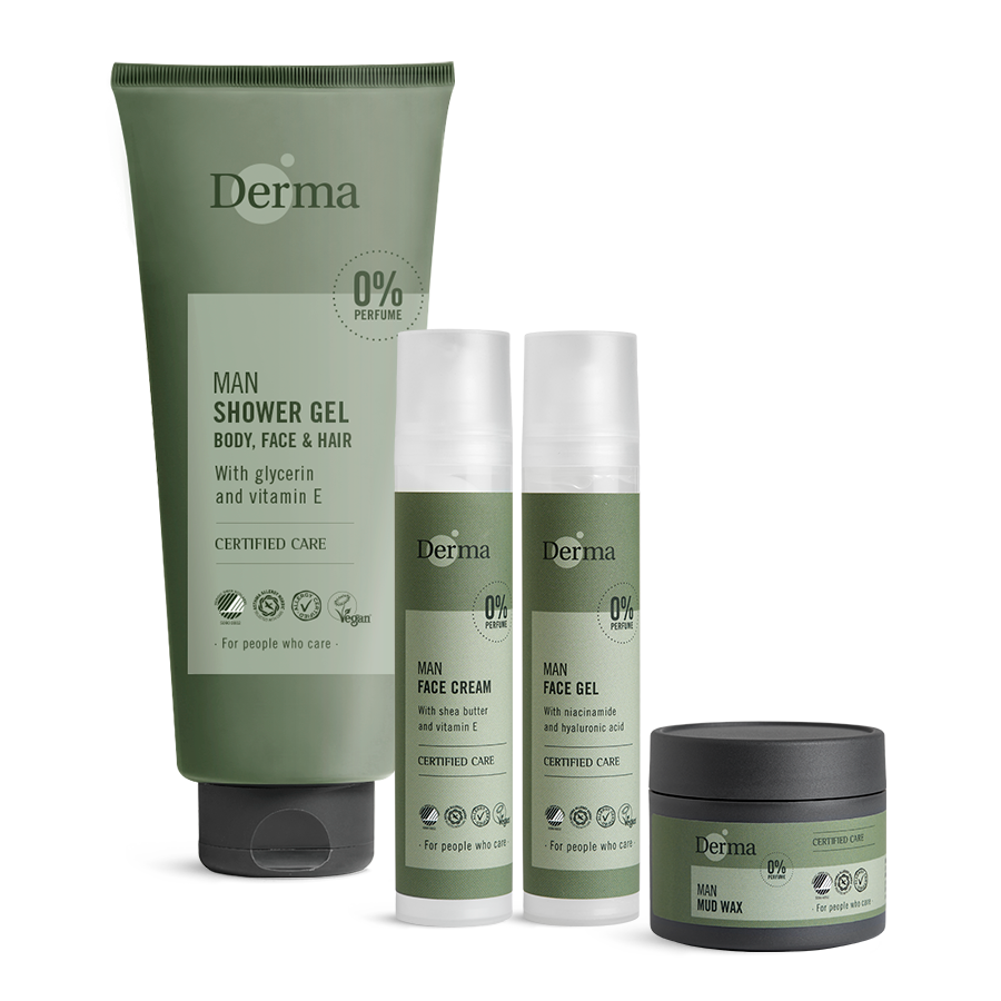 Se Derma Man Skin Care Kit: Face, Body & Hair hos Goodskin